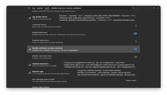 dconf setting