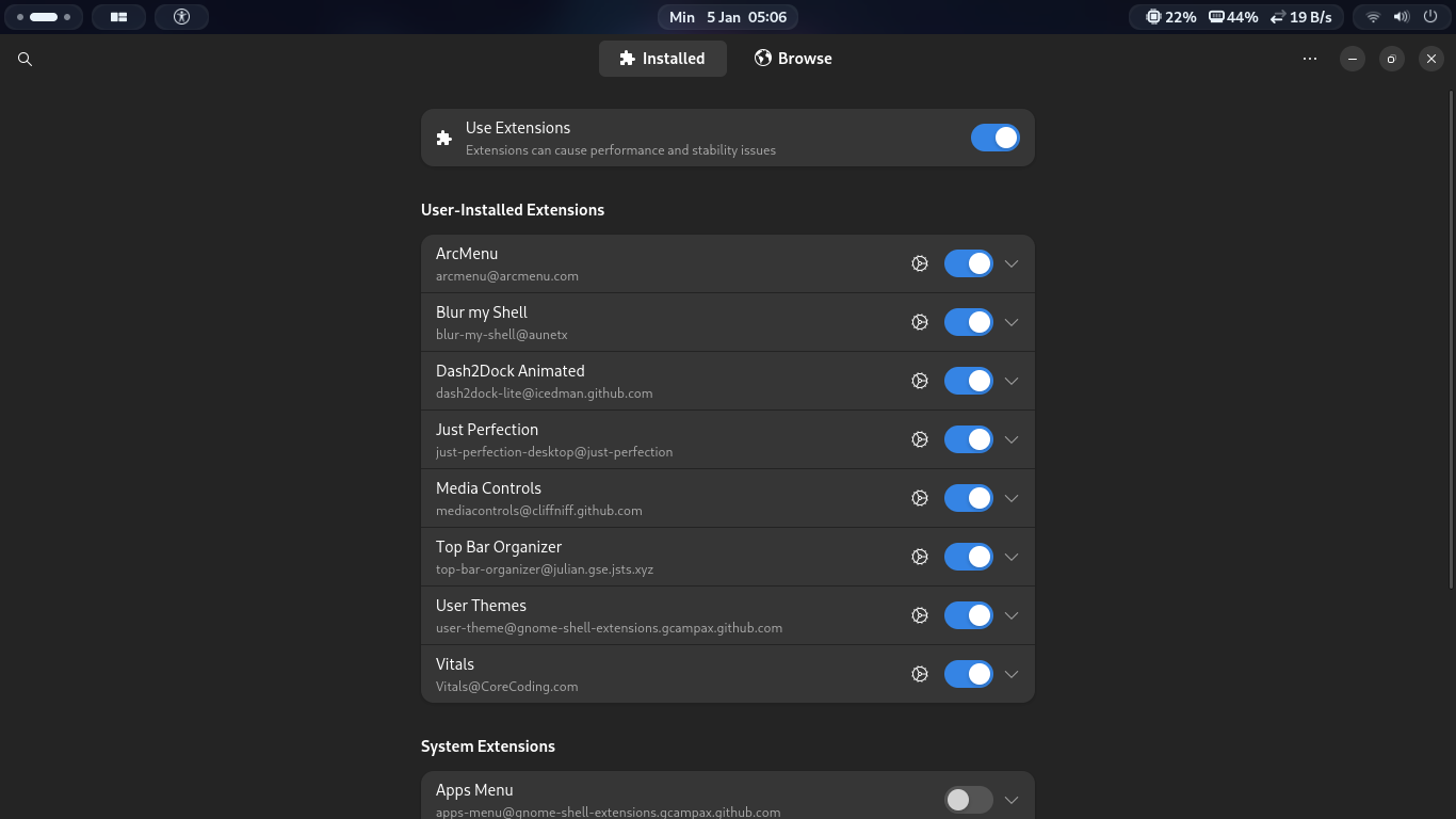 install extension