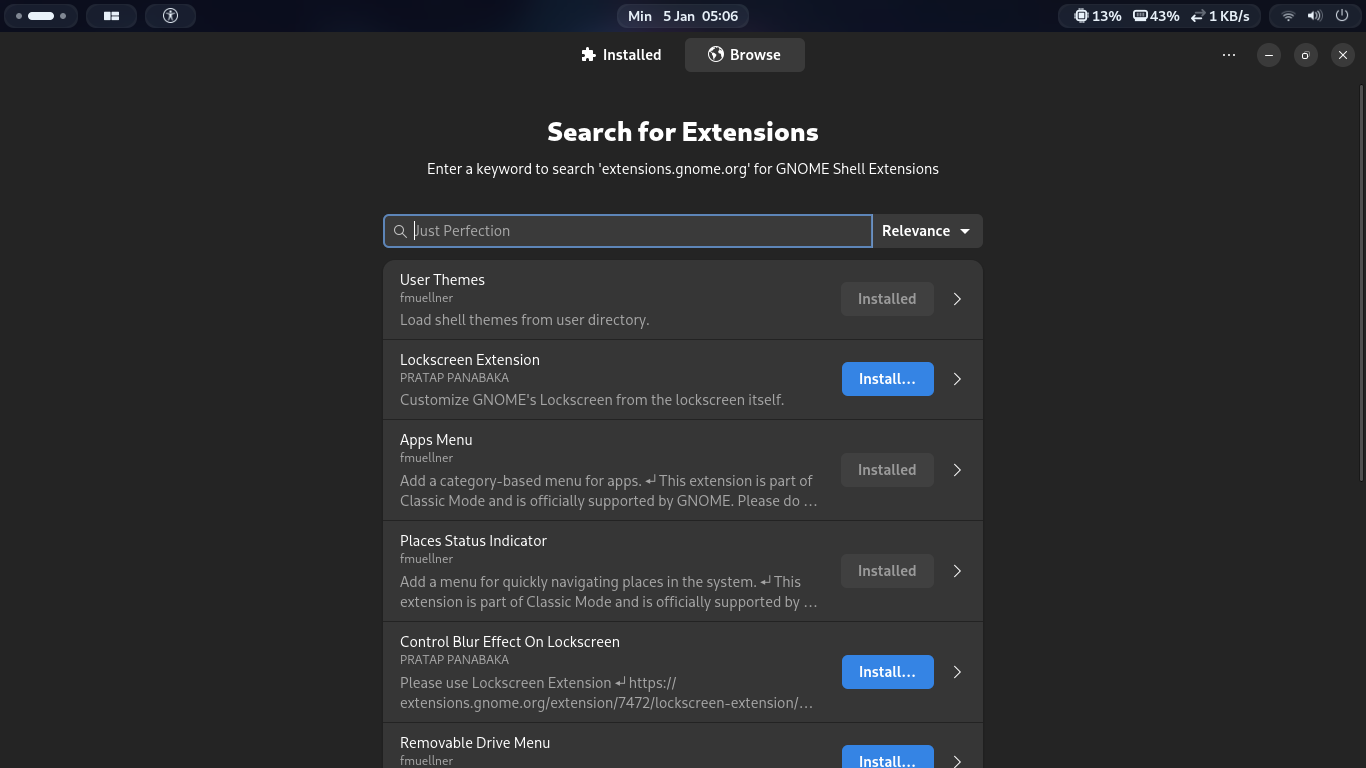 install extension