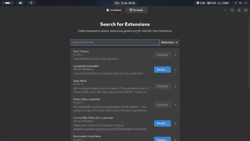 Install Gnome Extension