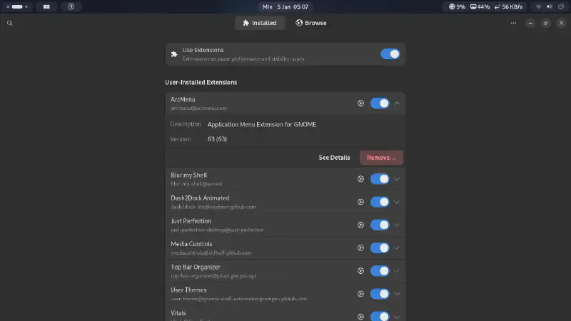 Install Gnome Extension