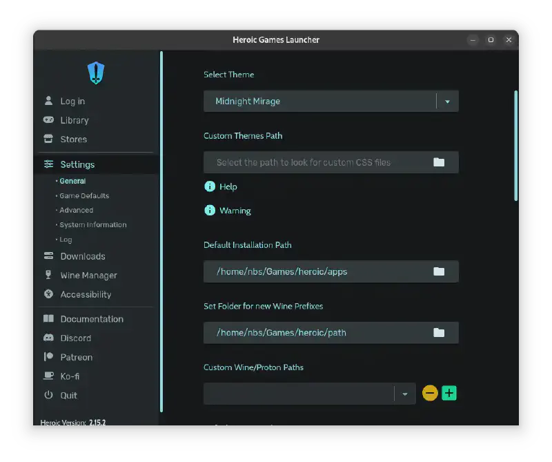 Configure Wine Prefix