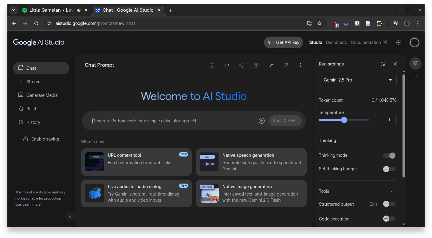 google ai studio